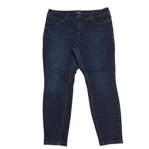 Everflex Womens High Rise Skinny Jeans Dark Wash Denim 18W Short Stretch Repreve
